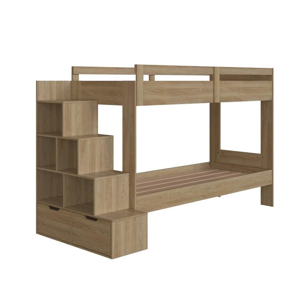 Cama Beliche Com Colchão Infantil Marrom Completa