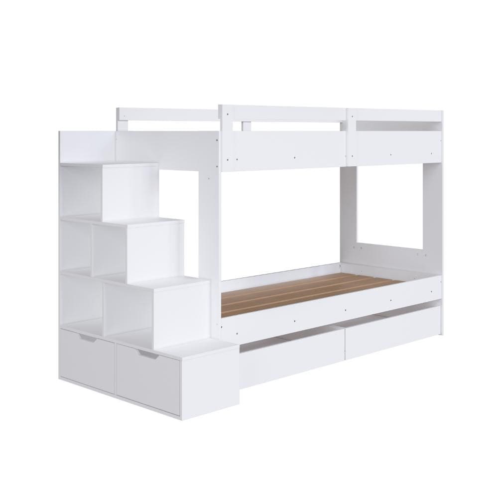 Cama Beliche Com Colchão Infantil Branco Completa