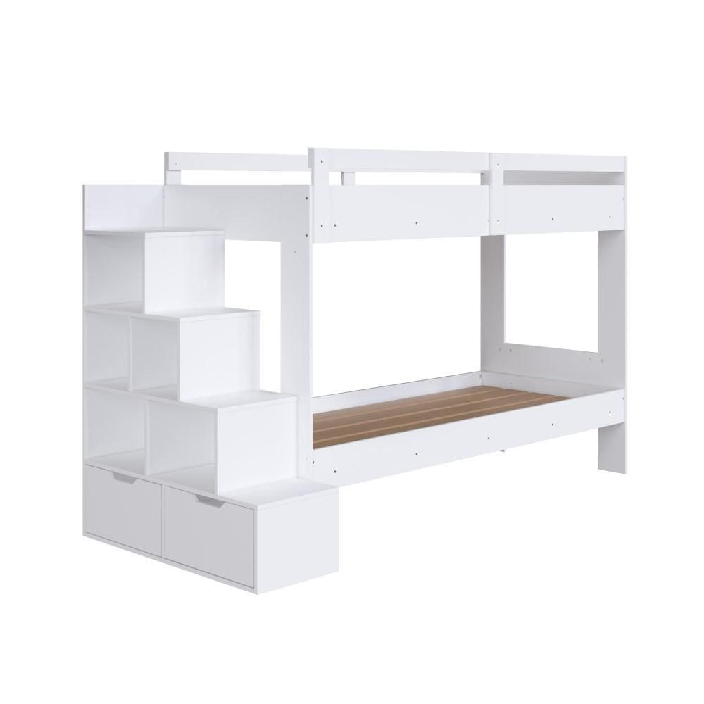Cama Beliche Com Colchão Infantil Branco Completa
