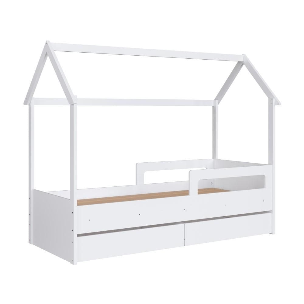 Cama Infantil Montessoriana Com Colchão Branca Completa