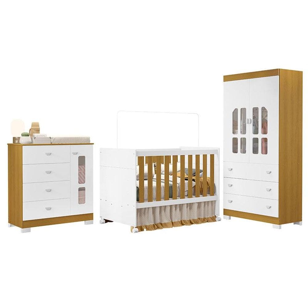 Quarto de Bebê New Katatau Branco Acetinado Savana - Reller