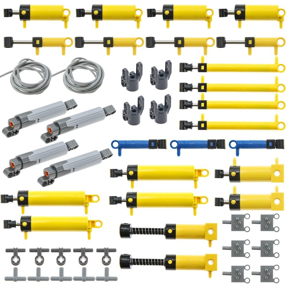 Kit de peças técnicas pneumáticas ASTEM 49 unidades para Lego com cilindro