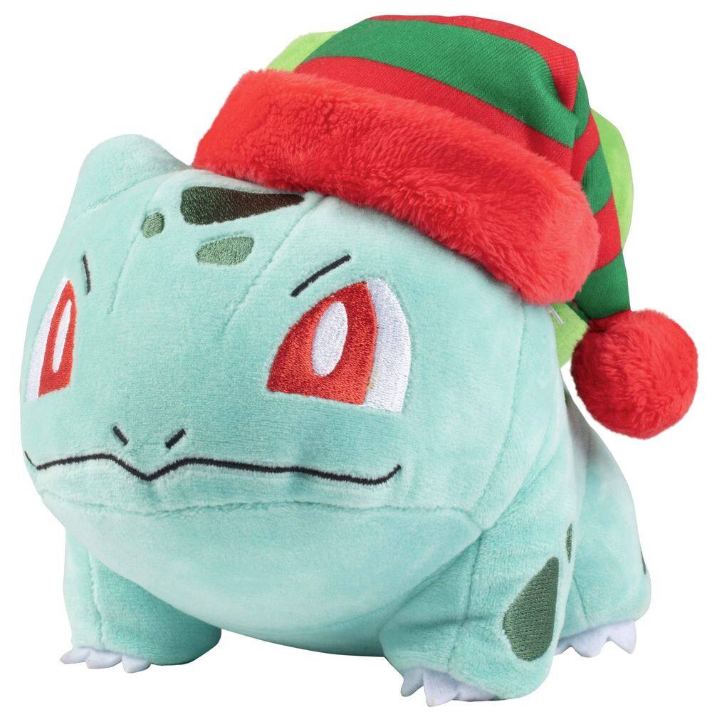 Brinquedo de pelúcia Jazwares Pokémon Bulbasaur Christmas 20cm