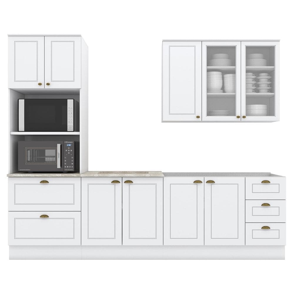 Cozinha Modulada 5 Pecas 272 cm CE377 Americana Branco Calcare Henn