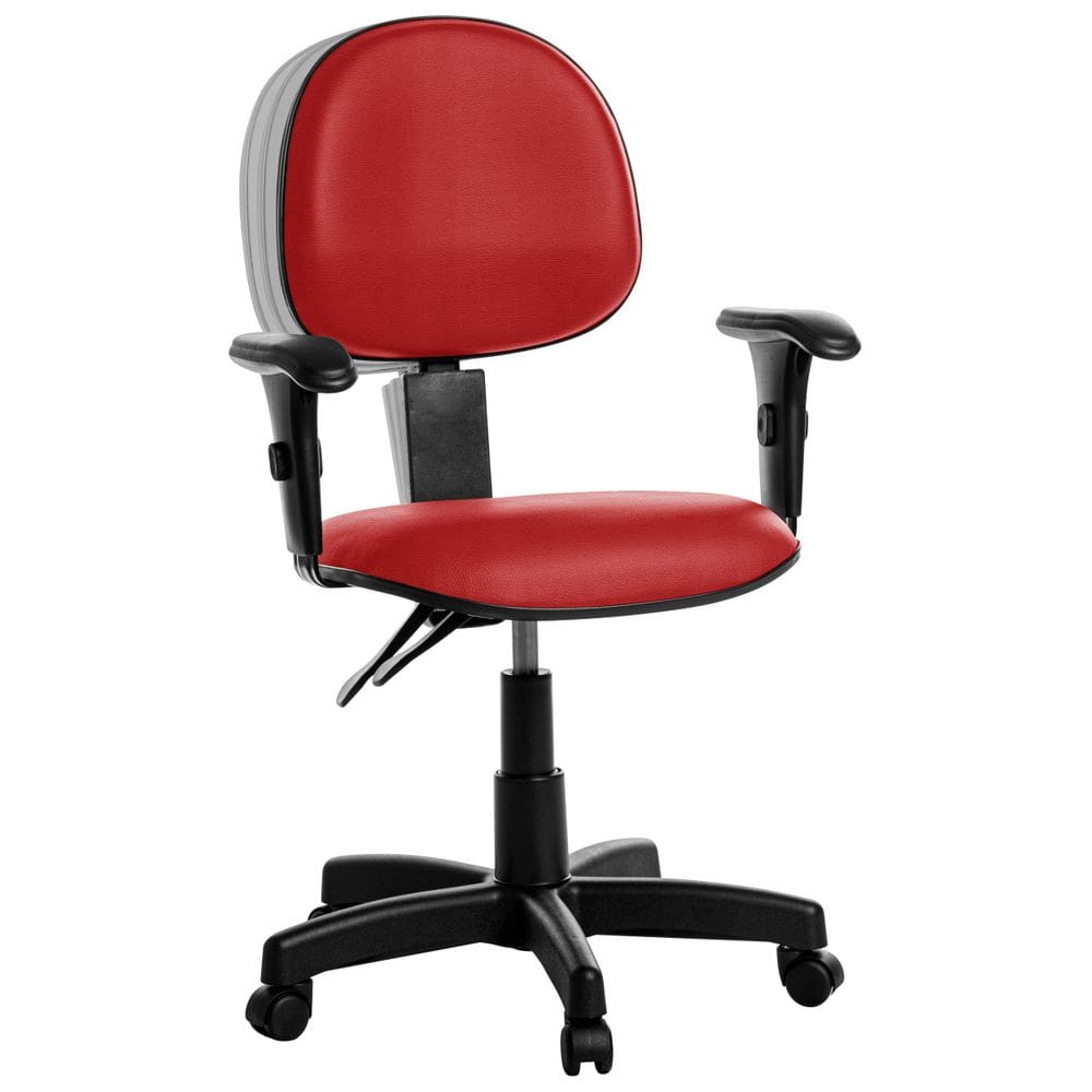 Cadeira Escritorio Executiva Back Braço Courissimo Vermelho