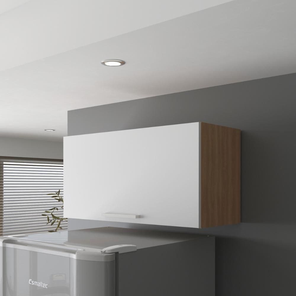 Armário De Cozinha Aéreo Com 1 Porta Basculante 80cm Multimóveis Cr20417 Freijó Branco
