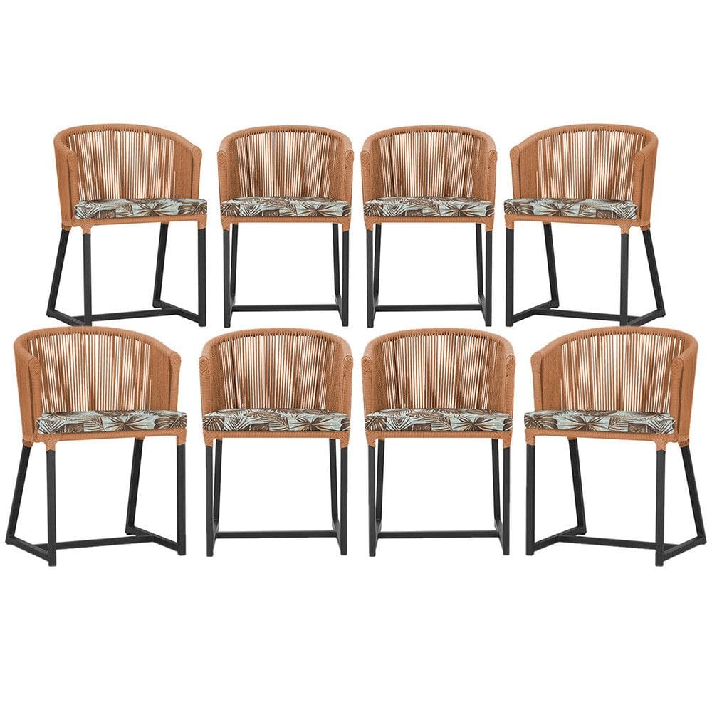 8 Cadeiras de Jantar Área Noronha em Alumínio