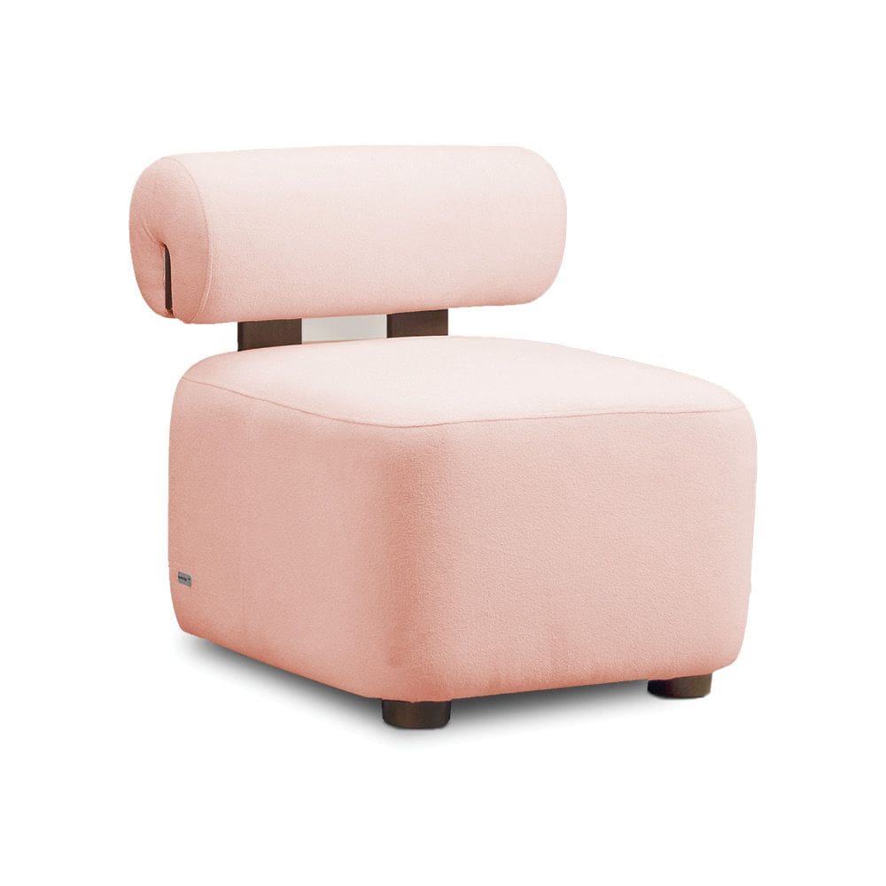 Poltrona Decorativa para Sala Helora Bouclê Rosê E03 - D`Rossi