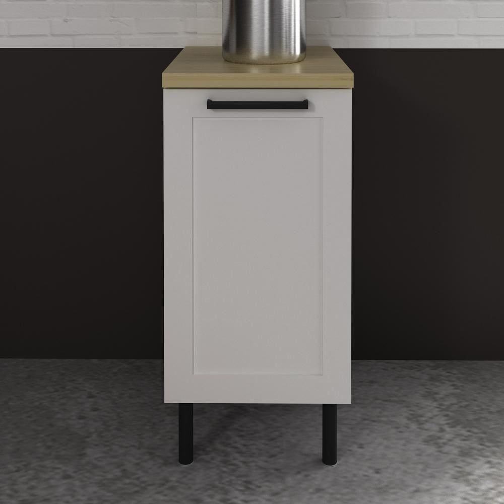 Balcão De Cozinha Em Mdf Com Tampo E 1 Porta 40cm Multimóveis Cr20464 Branco Carvalho Tropical