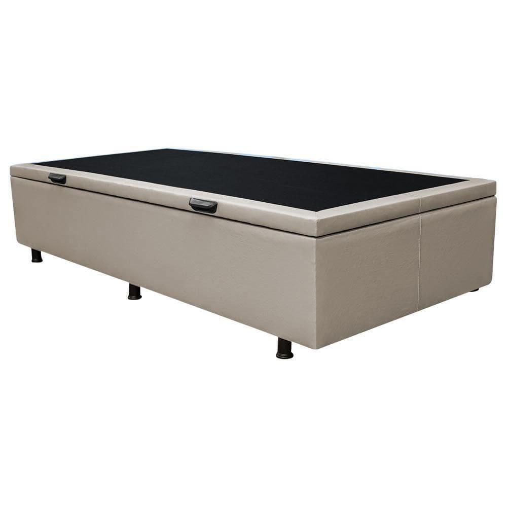 Base Baú Para Cama Solteiro 88x188cm Liz S05 Sintético Bege - Mpozenato