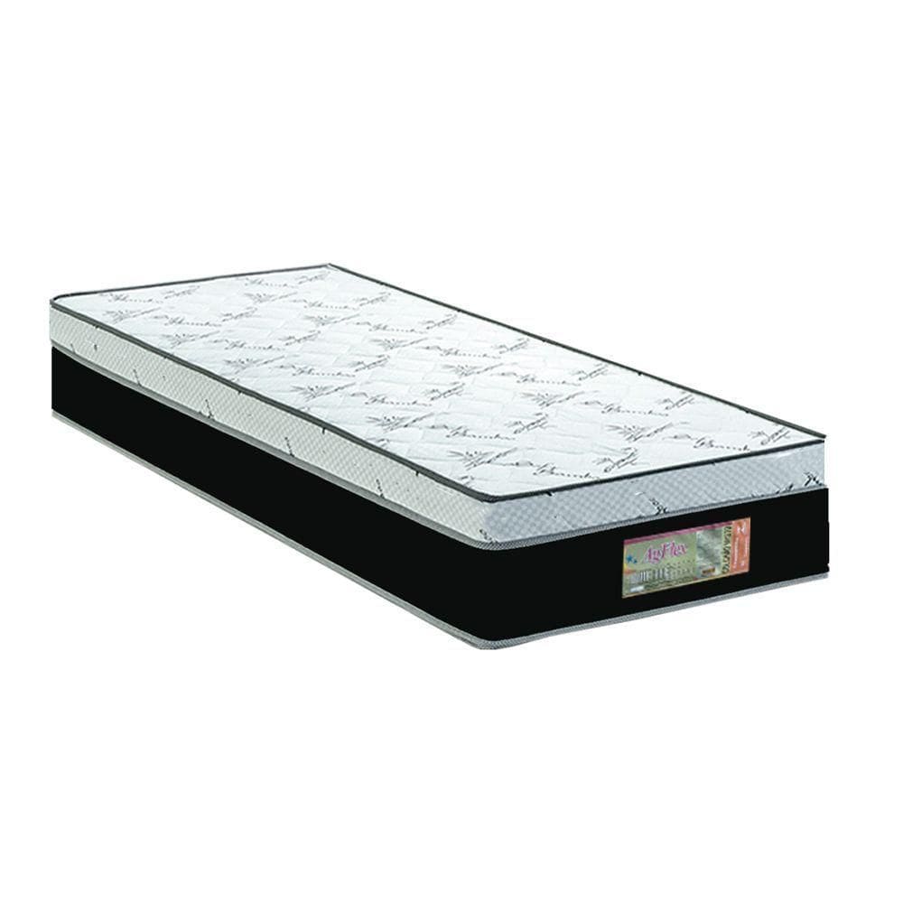 Colchao Solteiro Agflex Uni - Face Espuma D28 1,88 X 0,88 X 0,25 Branco E Preto