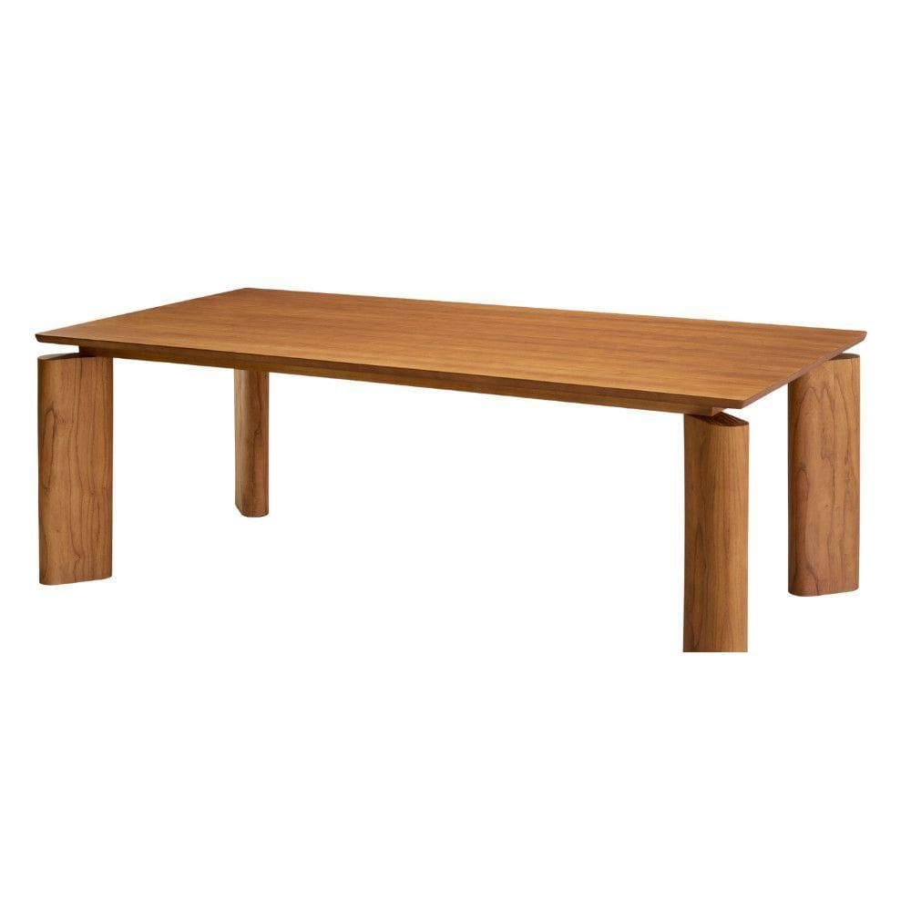 Mesa Nala 220cm Tampo Laminado Canto Moeda Moderna Mobília Cinamomo Imbuia Nat