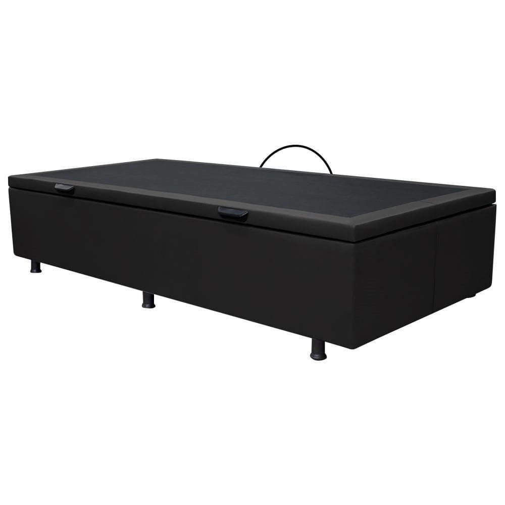 Base Baú Para Cama Solteiro 88x188cm Liz S05 Sintético Preto - Mpozenato
