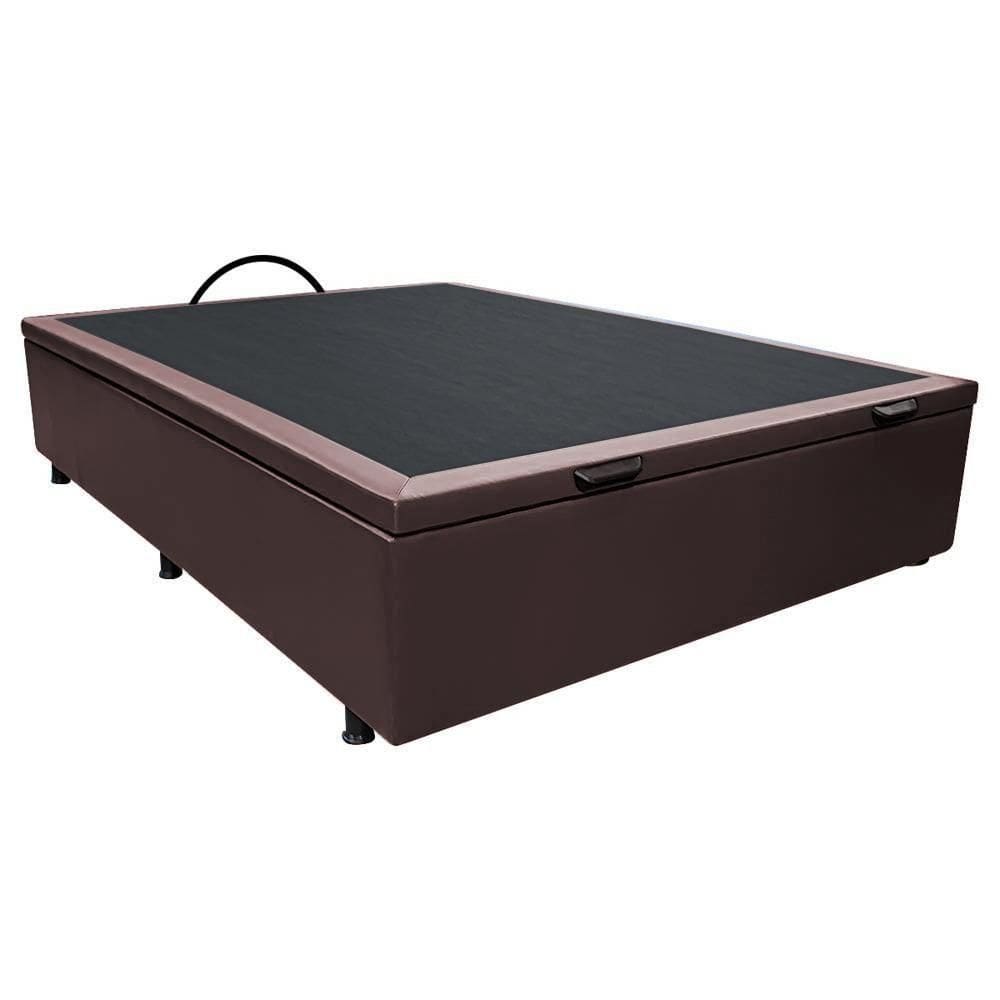 Base Baú Para Cama Casal 138x188cm Liz S05 Sintético Marrom - Mpozenato