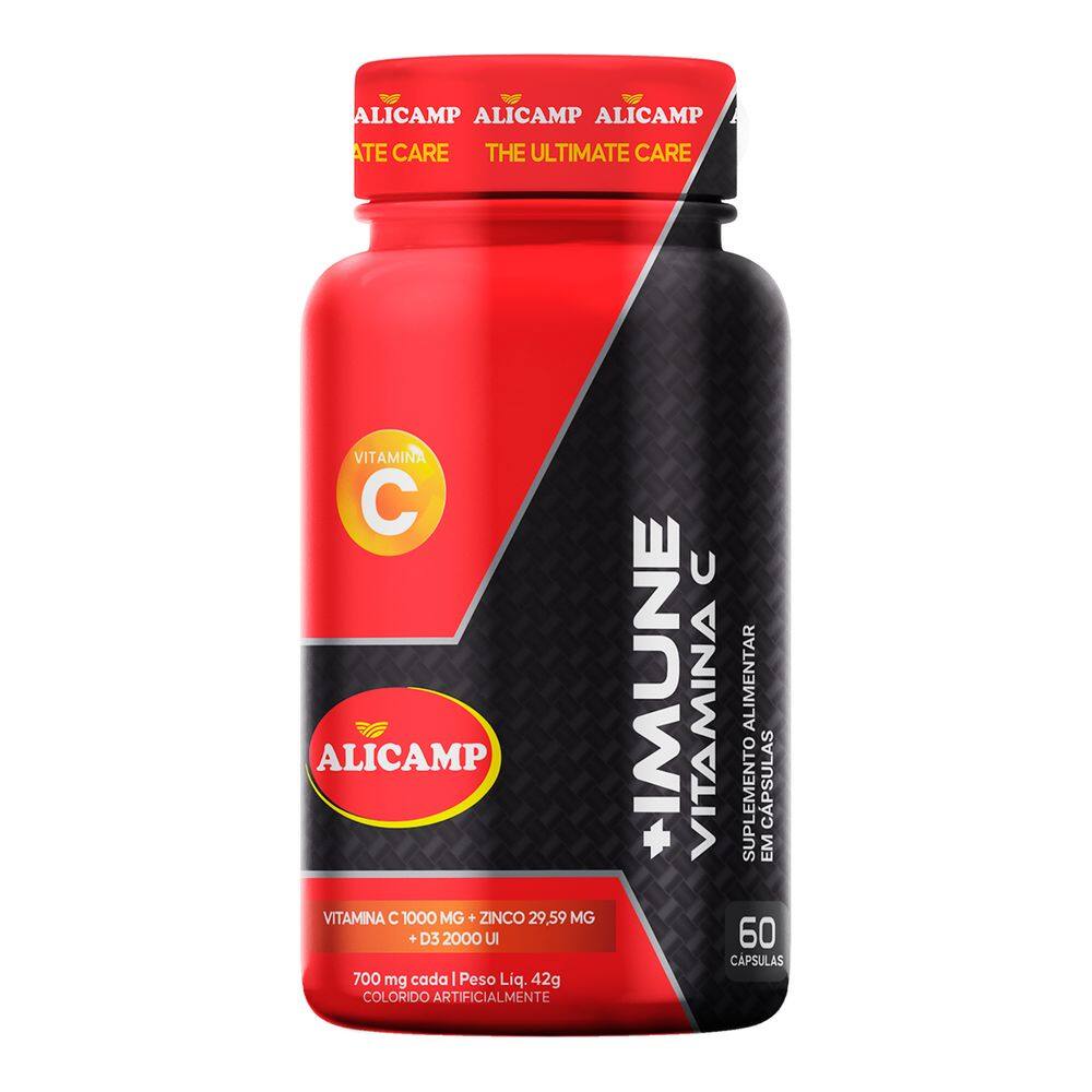 +IMUNE vitamina C, Zinco e vitamina D3 Alicamp 60 Cápsulas