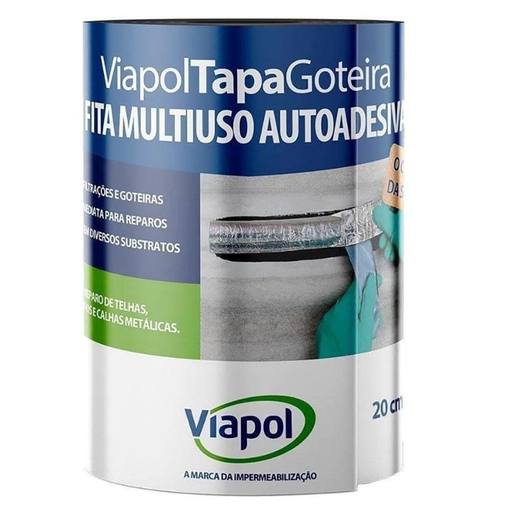 Fita Manta Asfáltica Auto Adesiva Aluminizada 20Cm X 10M