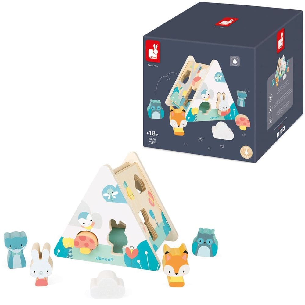 Brinquedo Educativo Triangulo Encaixa Formas Em Madeira 7 Peças - Janod