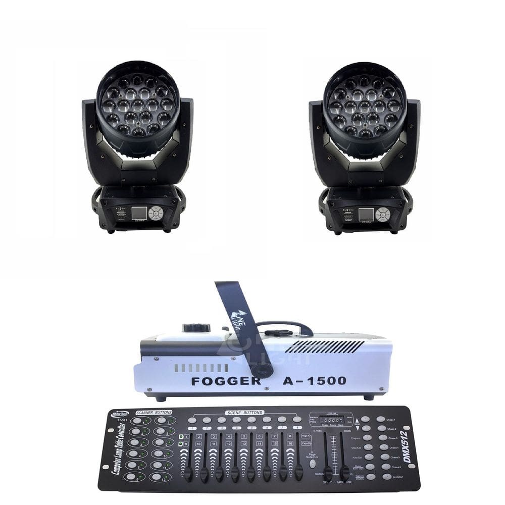 Kit 2 Wash De Led + Dmx 512 + Maquina De Fumaça