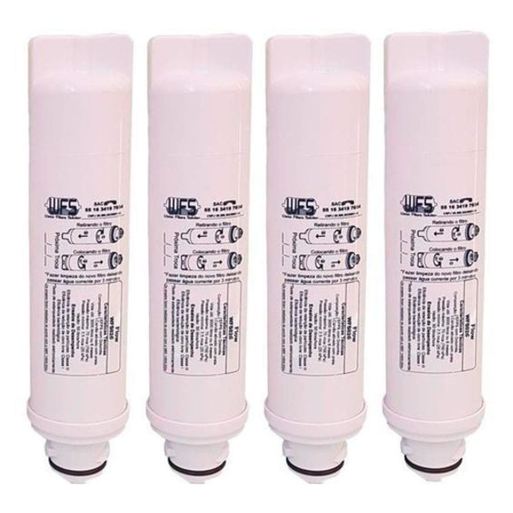 Kit 4 Filtro Refil Purificador Midea Sensia E Liva Kfpna