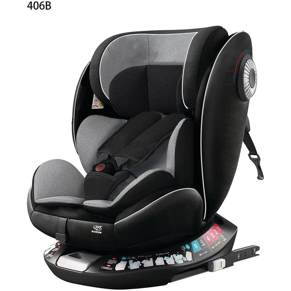 Zippy Toys, Cadeira de Bebê para Carro Gray Estrutura Plástico e Ferro Compacta para Viagens e Passeios, Cinza