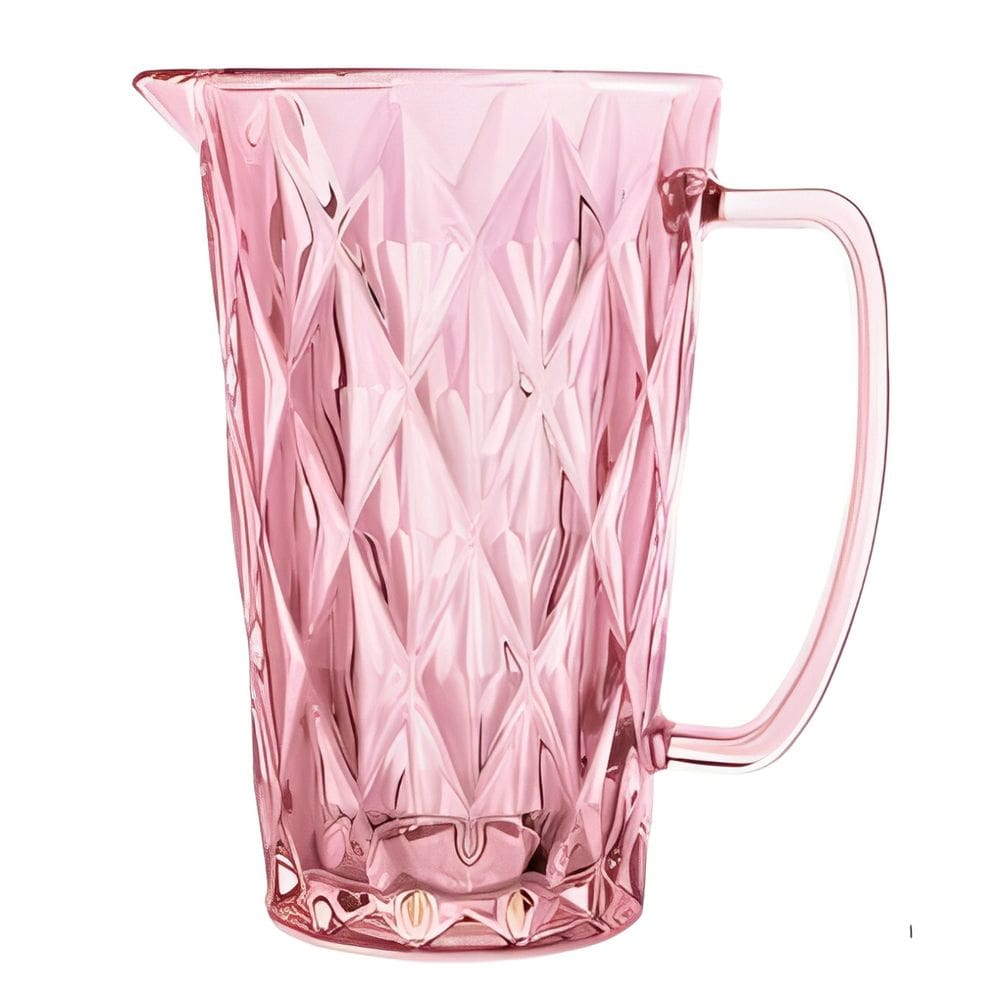 Jarra de Vidro Diamond Rosa Água Ou Suco 1 Litro