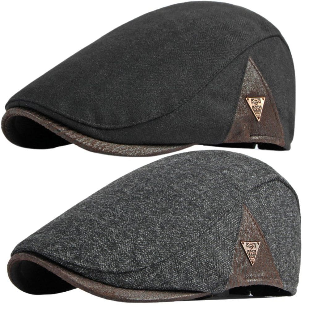 Boina Premium Masculina Cinza/Preto - Ajustável 55cm-59cm