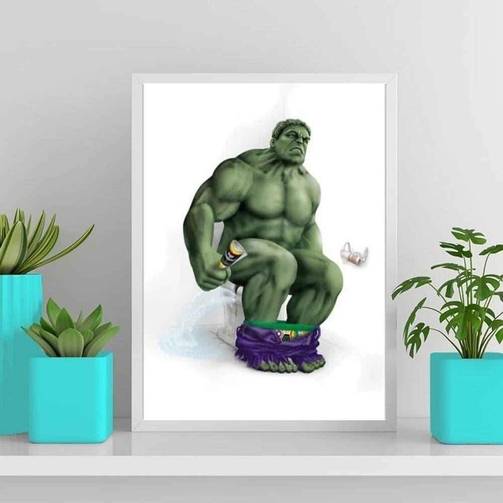 Quadro Decorativo Banheiro Infantil 33X24Cm - Com Vidro
