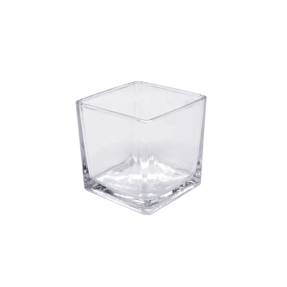 Porta Vela Algodao Pote Vidro Mini Vaso Quadrado 250ml