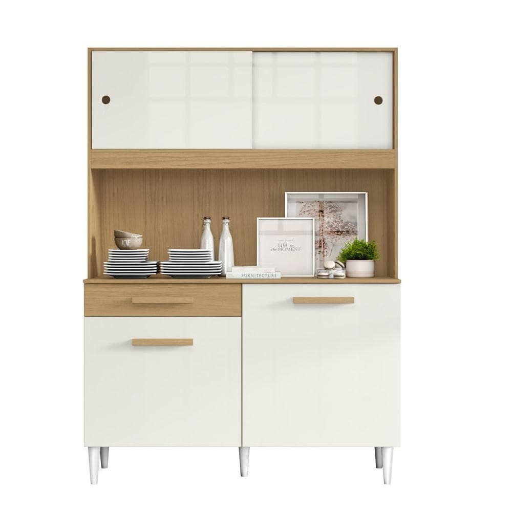 Armário de Cozinha Compacta Isabelle 4 Portas Branco Aramóveis Branco