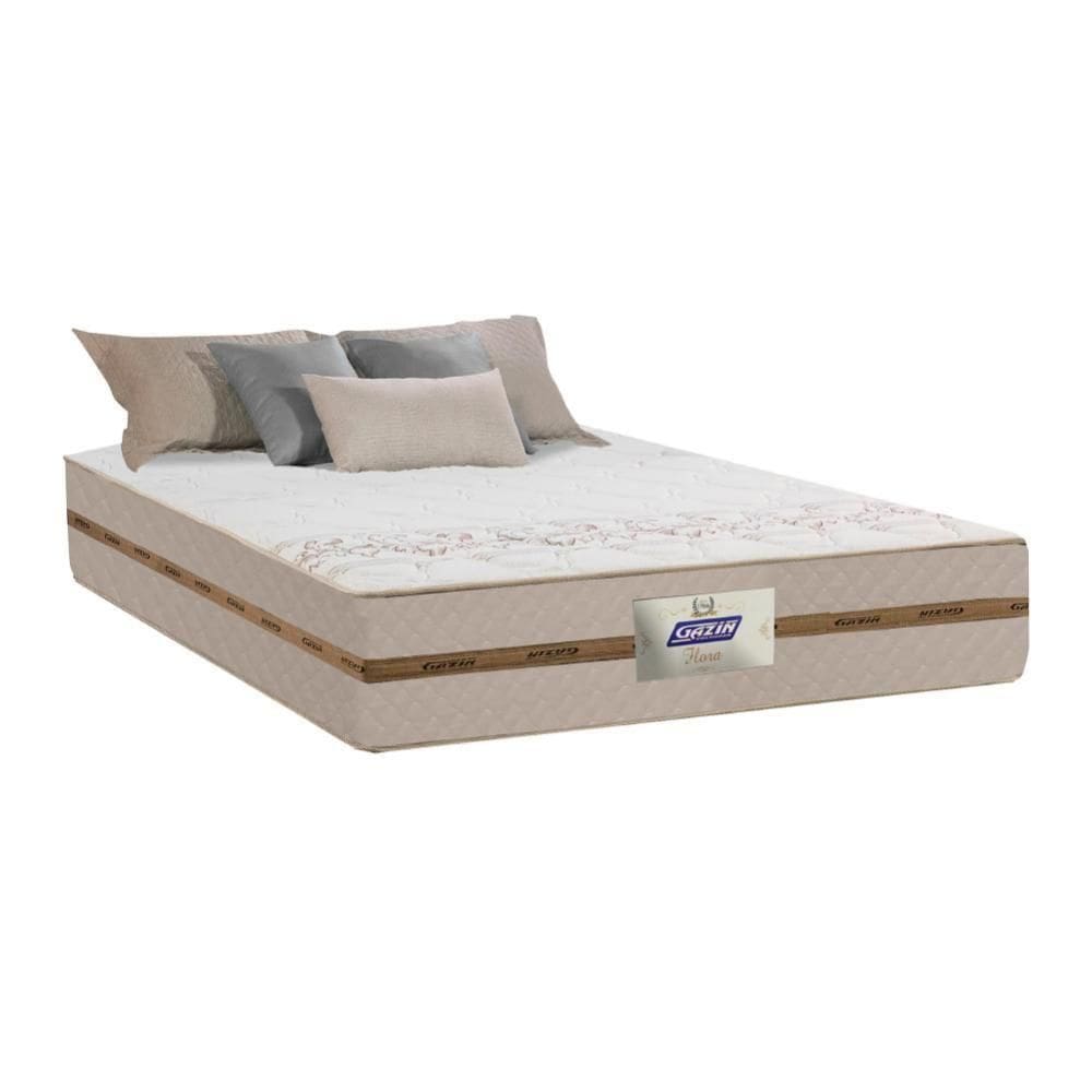 COLCHAO GAZIN FLORA 1,38X20 BEGE BONNEL Marrom
