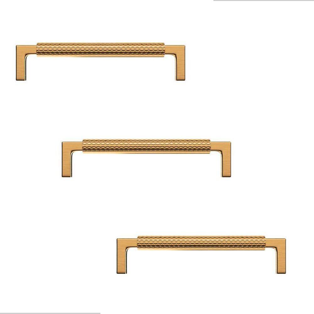 Kit 3 Puxador Zigrinato Il1780 160Mm Bronze Esc Dourado