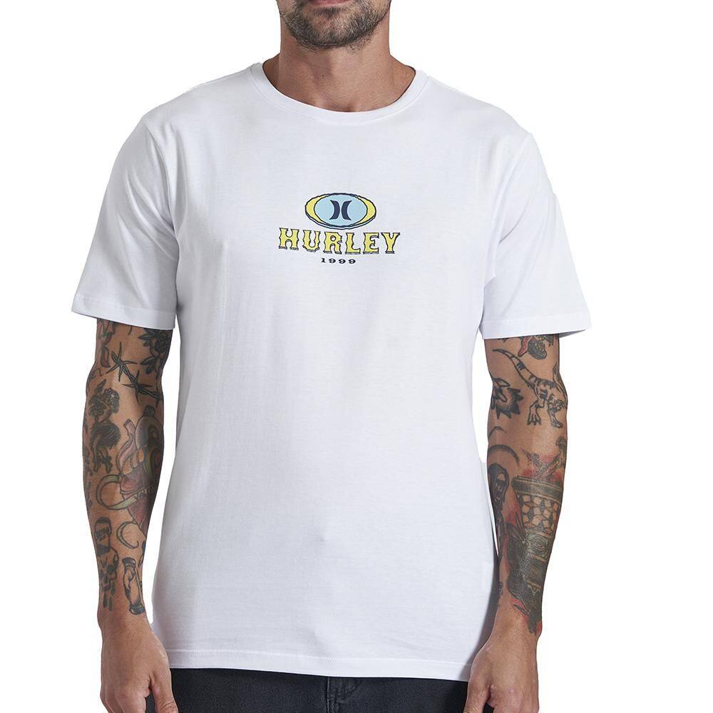 Camiseta Hurley Retro Waves WT25 Masculina Branco