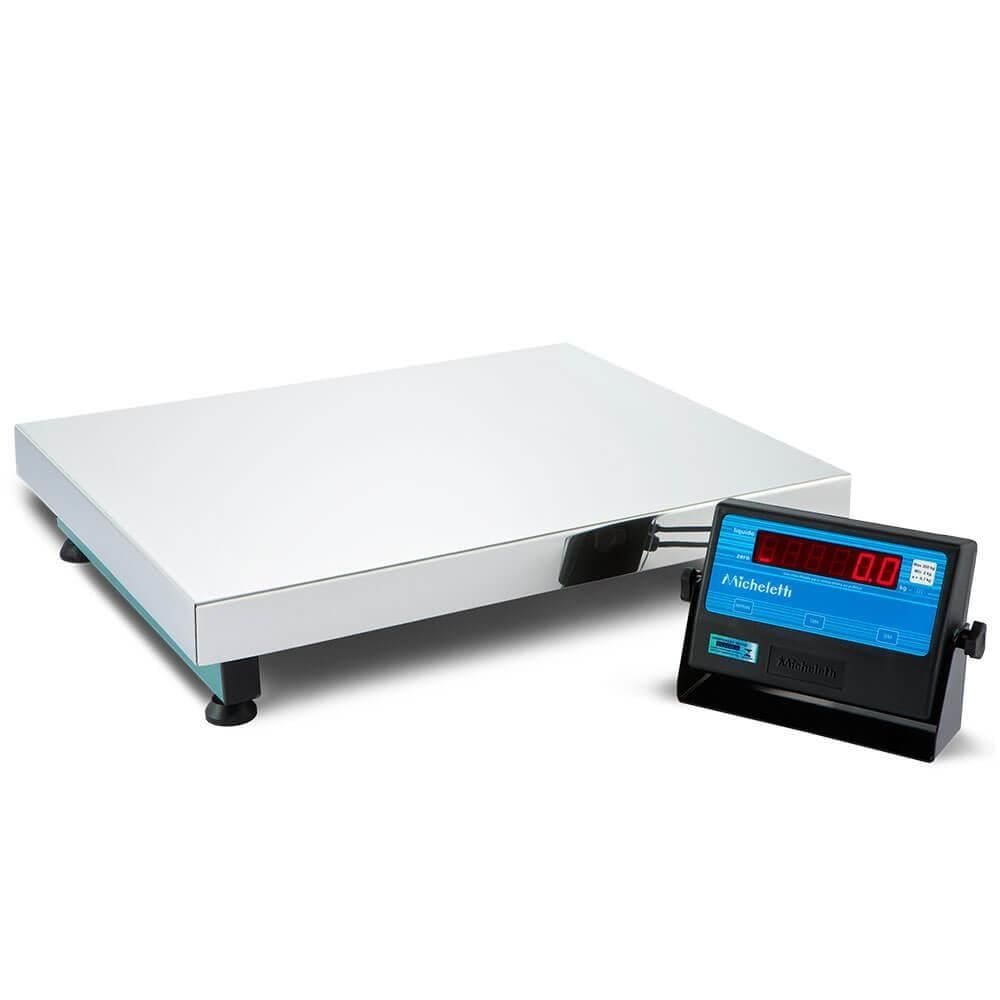 Balança Eletrônica Micheletti MIC-A300 MIC3-LED RS232 300kg/100g 50x60cm Plataforma Aço Inox S/ Col.