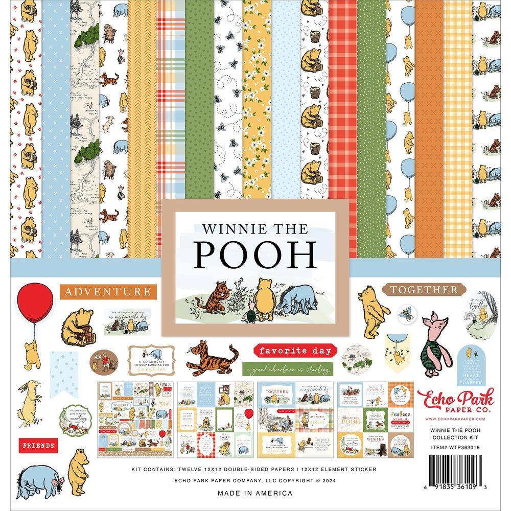 Kit de papel Echo Park Paper Coleção Winnie The Pooh