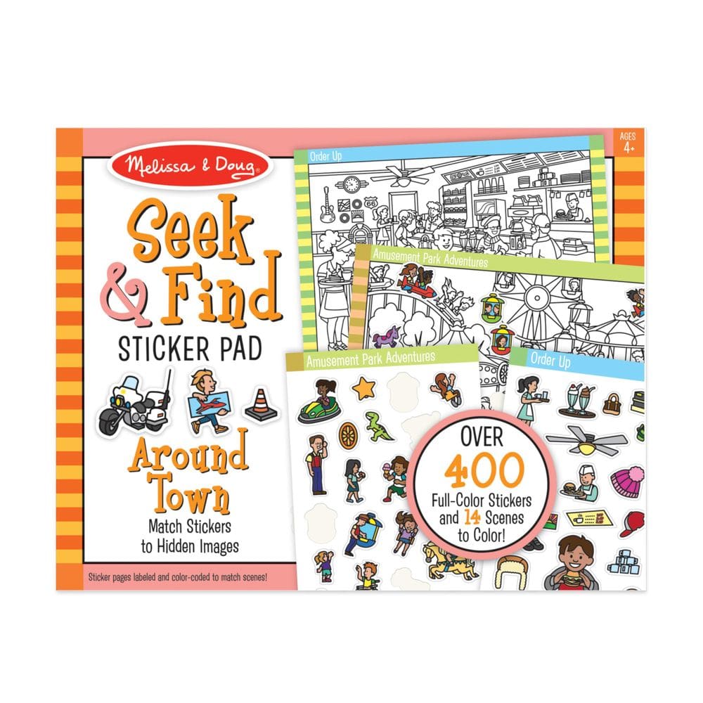 Bloco de adesivos Melissa e Doug Seek & Find Around Town há mais de 4 anos