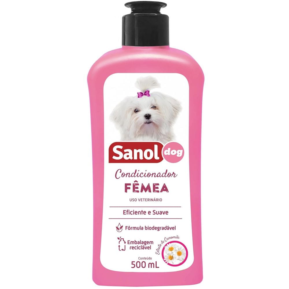 Condicionador Cães Extrato de Camomila Fêmea Sanol Dog