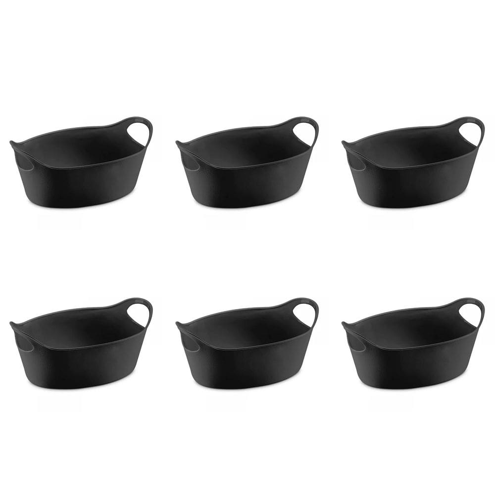 Cesta Pao Cestinha Cesto Organizador Preto Bar Petisco 6un