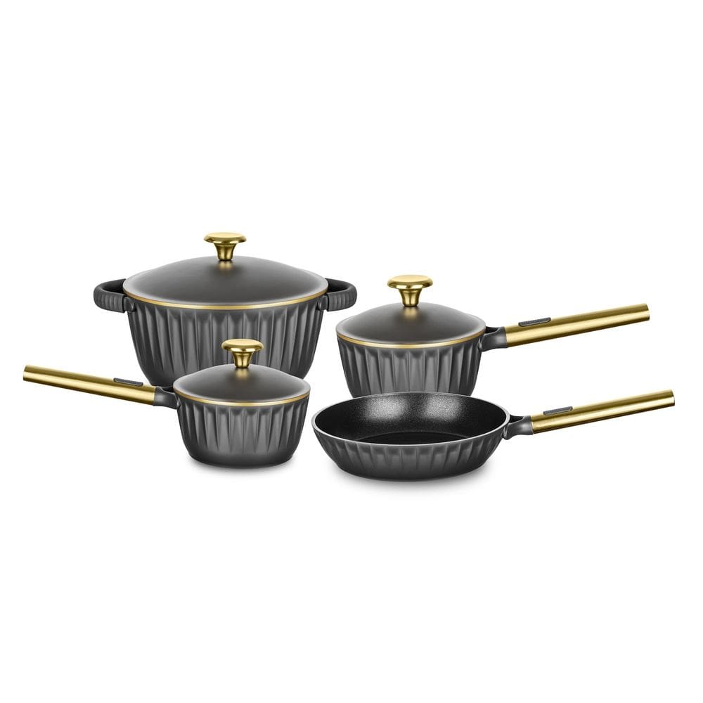 Conjunto 4 Peças De Aluminio Injetado Com Ceramico Gold Pret