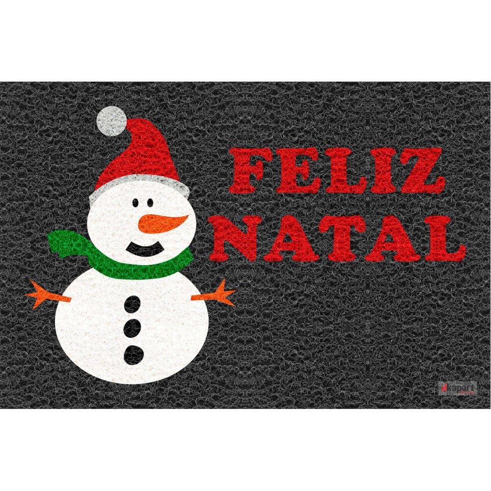Capacho Personalizado Feliz Natal 60x40cm Antiderrapante