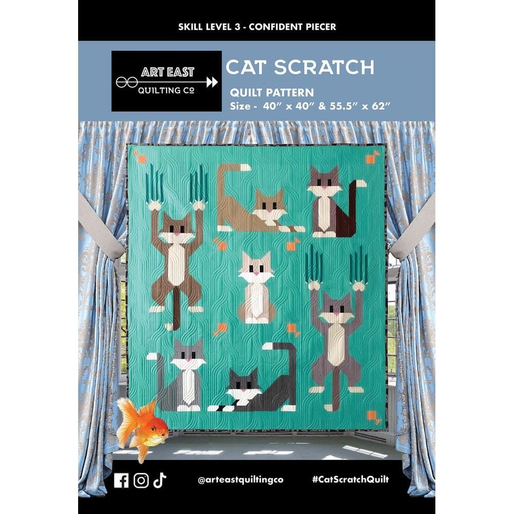 Padrão de edredão Art East Quilting Co Cat Scratch for Quilt