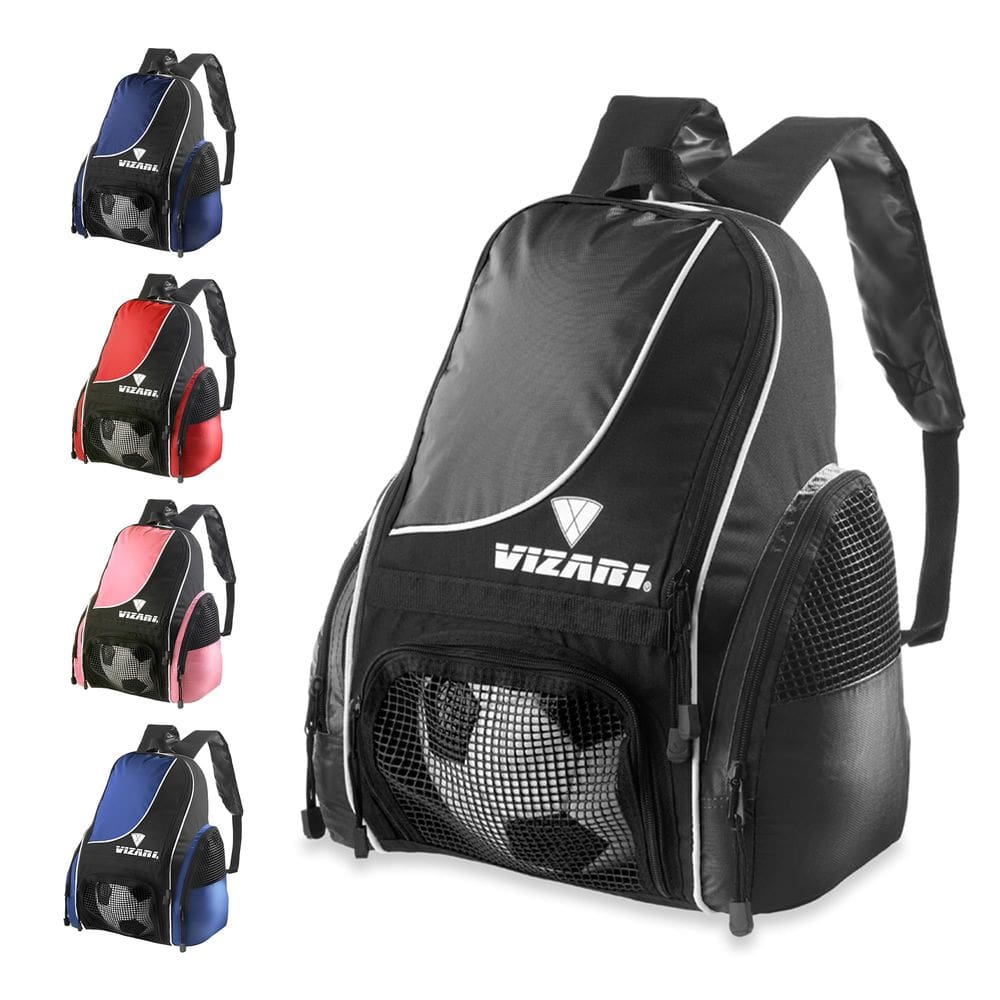 Mochila de futebol Vizari Solano para jovens e adultos - preta