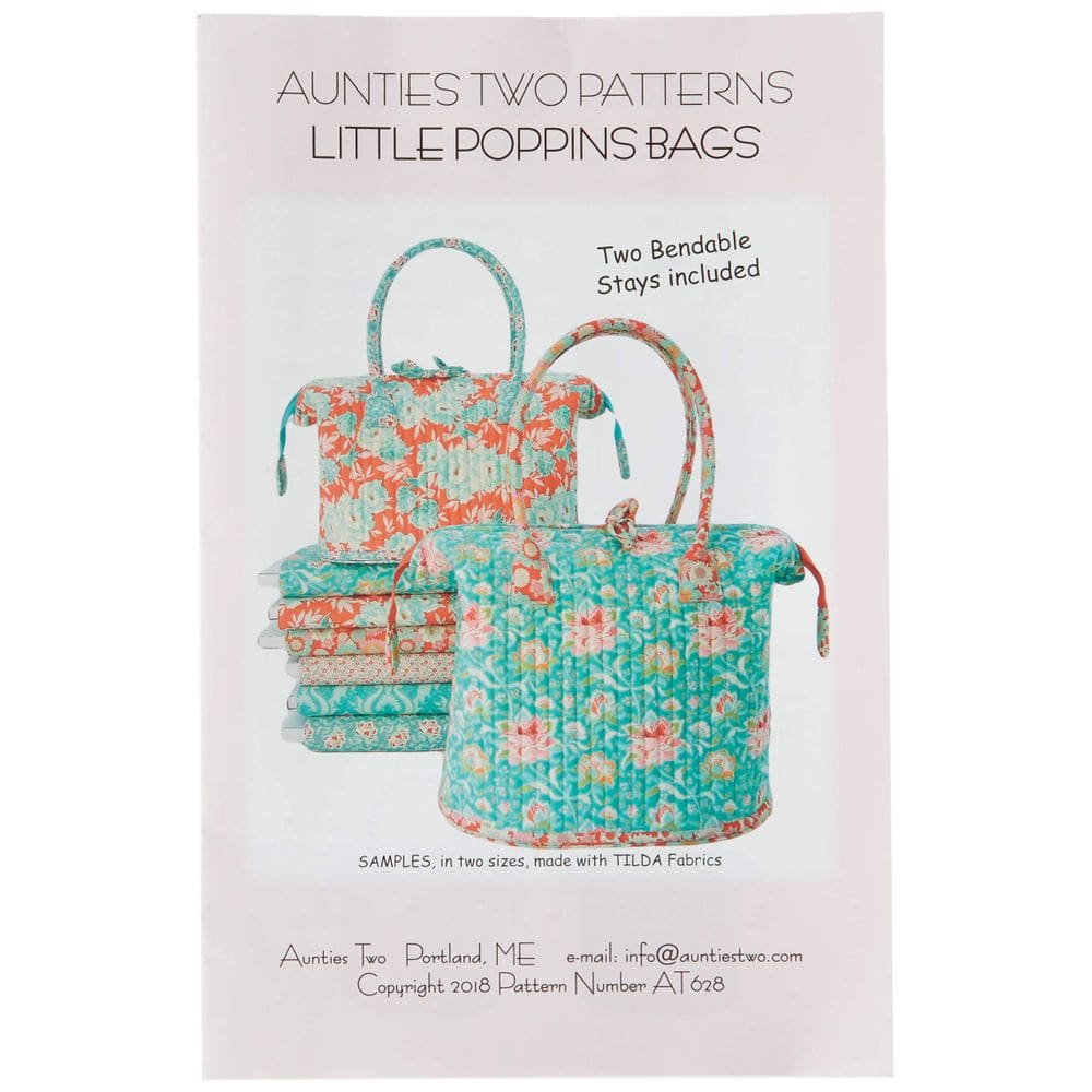 Bolsa Two Little Poppins com padrão de costura com 2 esteiras