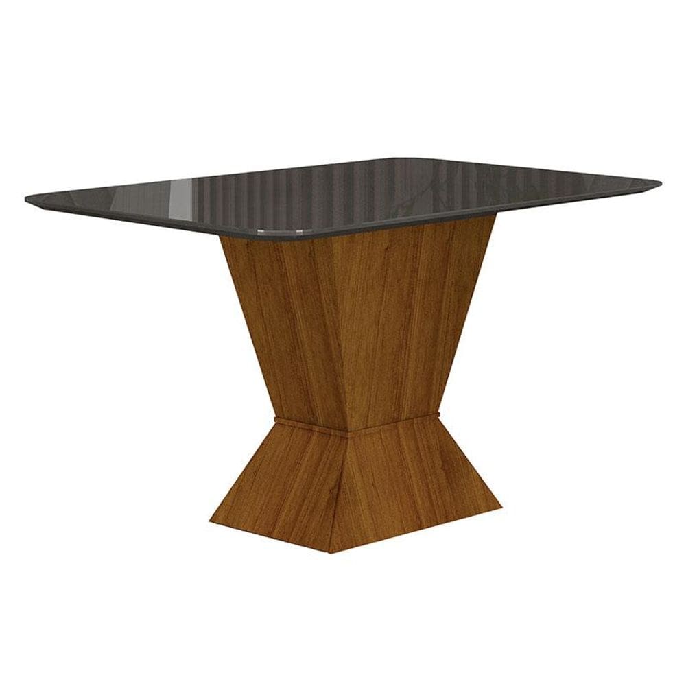 Mesa de Jantar Larissa 120x80 Freijó Chumbo - Leifer Móveis