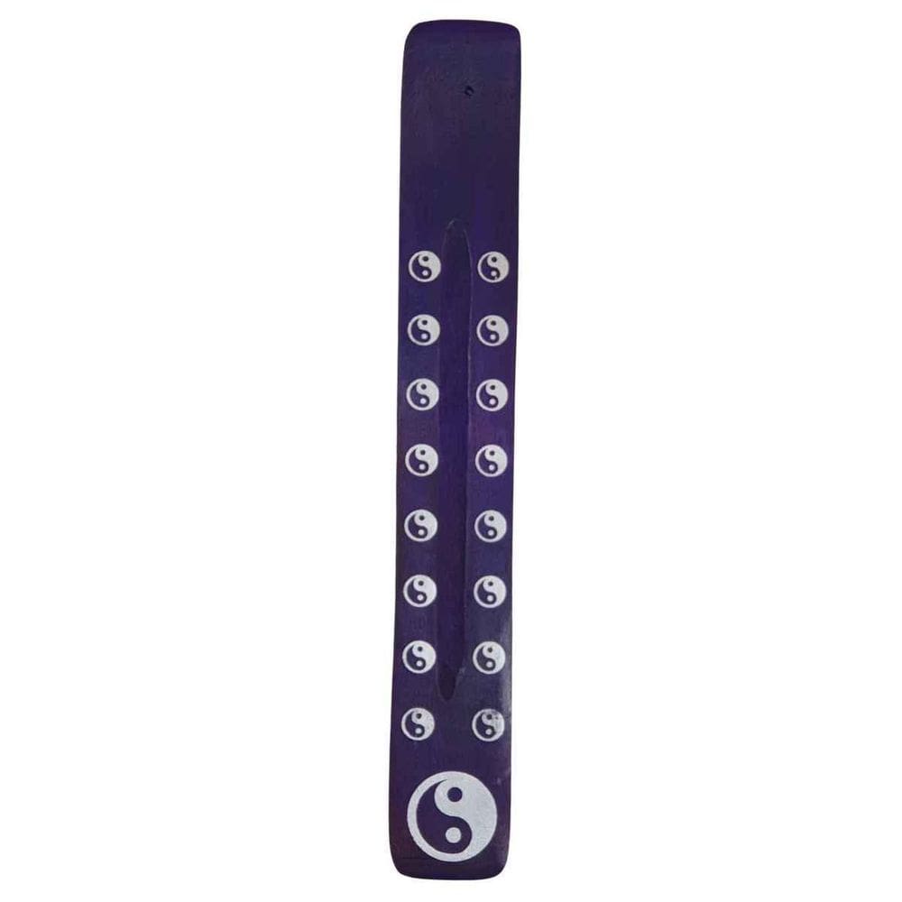 Incensário Vareta De Madeira Yin Yang Roxo 26Cm