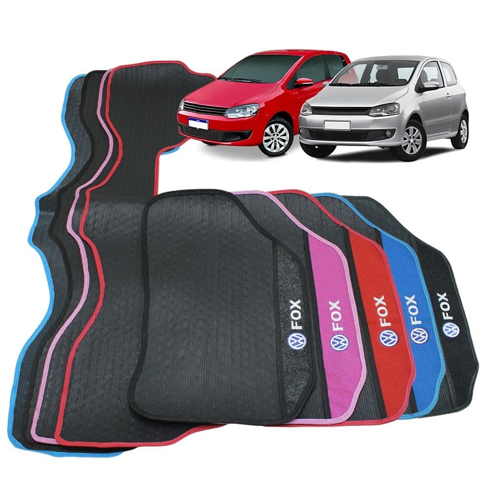 Tapete Fox 2003 a 2014 Borracha Personalizado 3 Peças Bordado Automotivo para Fox G1 G2