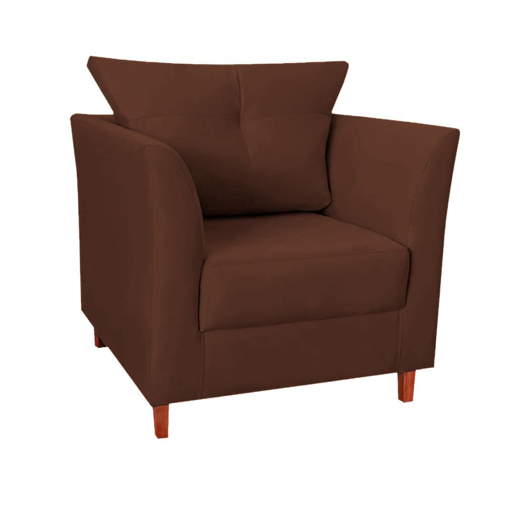Poltrona Isis Suede Marrom - Vallisa Decor