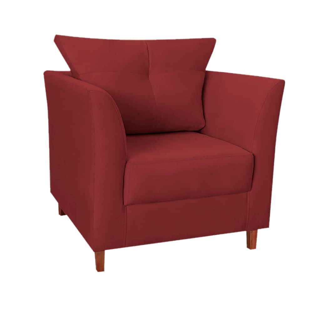 Poltrona Isis Suede Bordô - Vallisa Decor