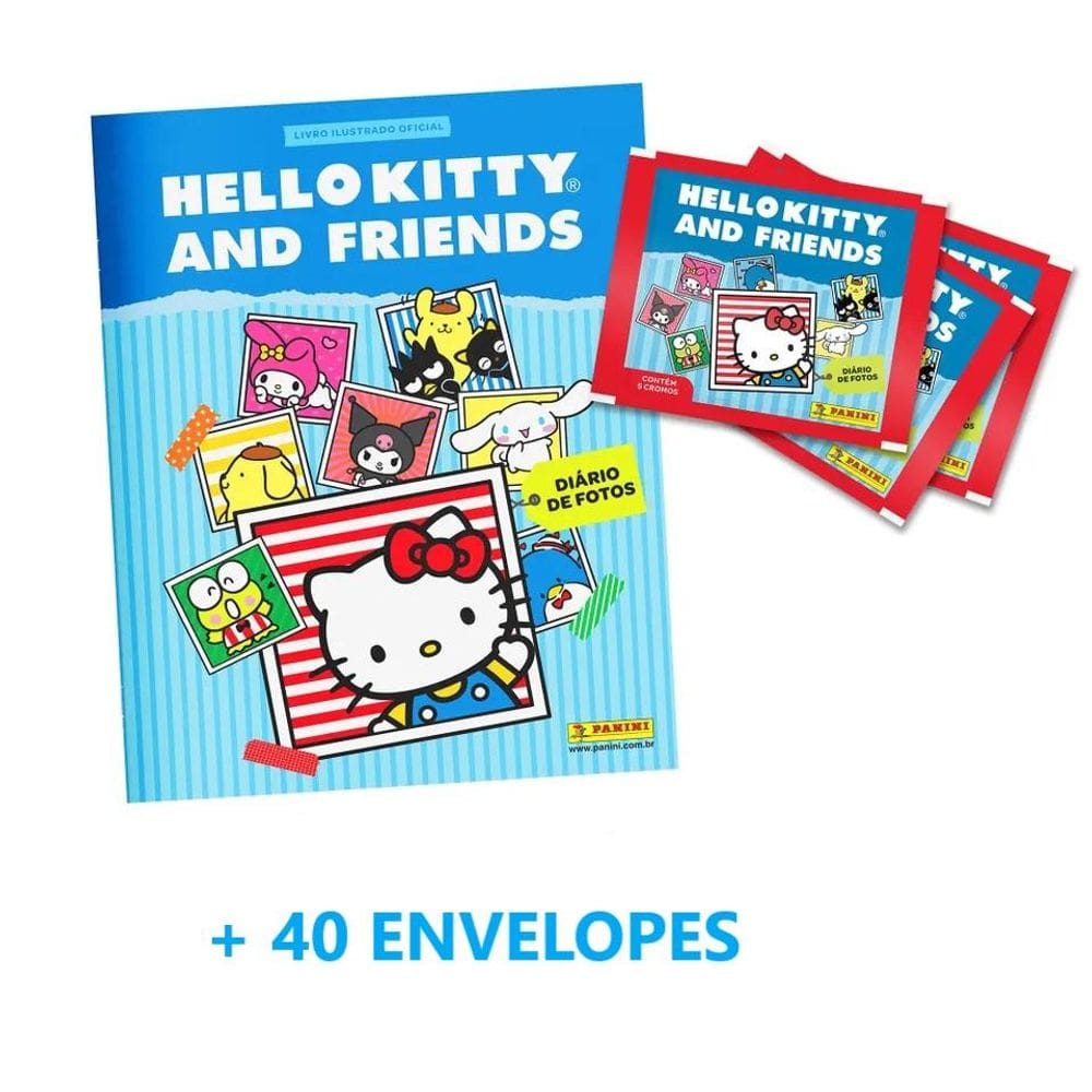 HELLO KITTY 2025 - Álbum Capa Cartão + 40 Envelopes
