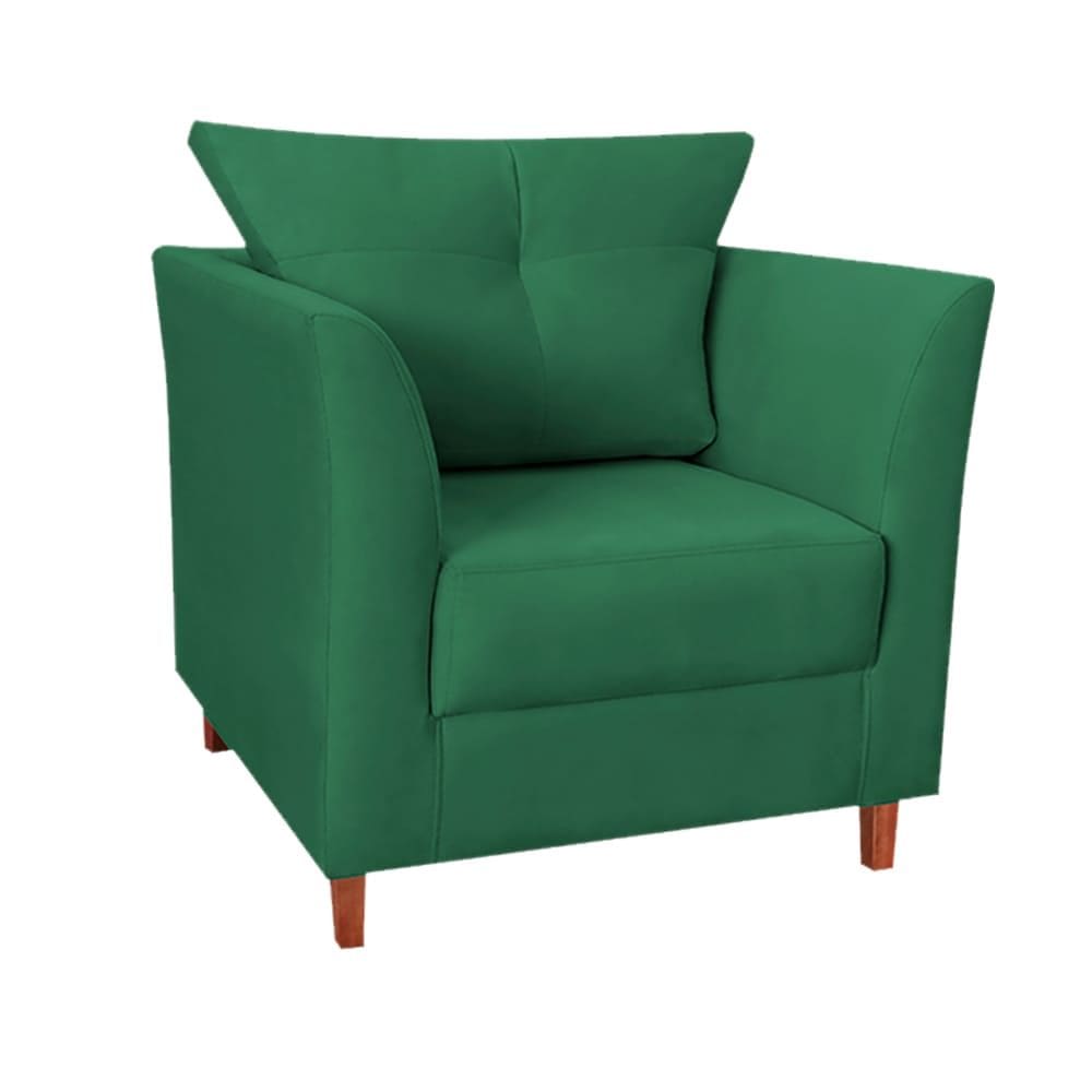 Poltrona Luxo Isis Suede Verde - Vallisa Decor