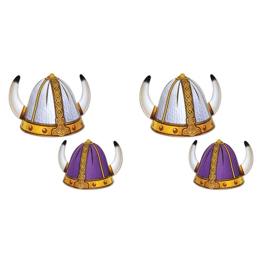 Papel impresso brilhante Party Viking Helmets Beistle — pacote com 4